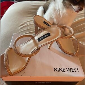 Nine West Tan Embellished Heels. Tried on!​